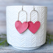 Load image into Gallery viewer, Heart Leather Earrings