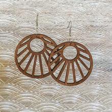 Load image into Gallery viewer, Sun Ray Wood Earrings