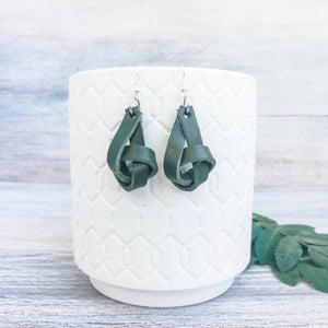Forest Green Forget Me Knot Earrings